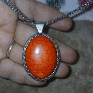 Orange Pendant Necklace